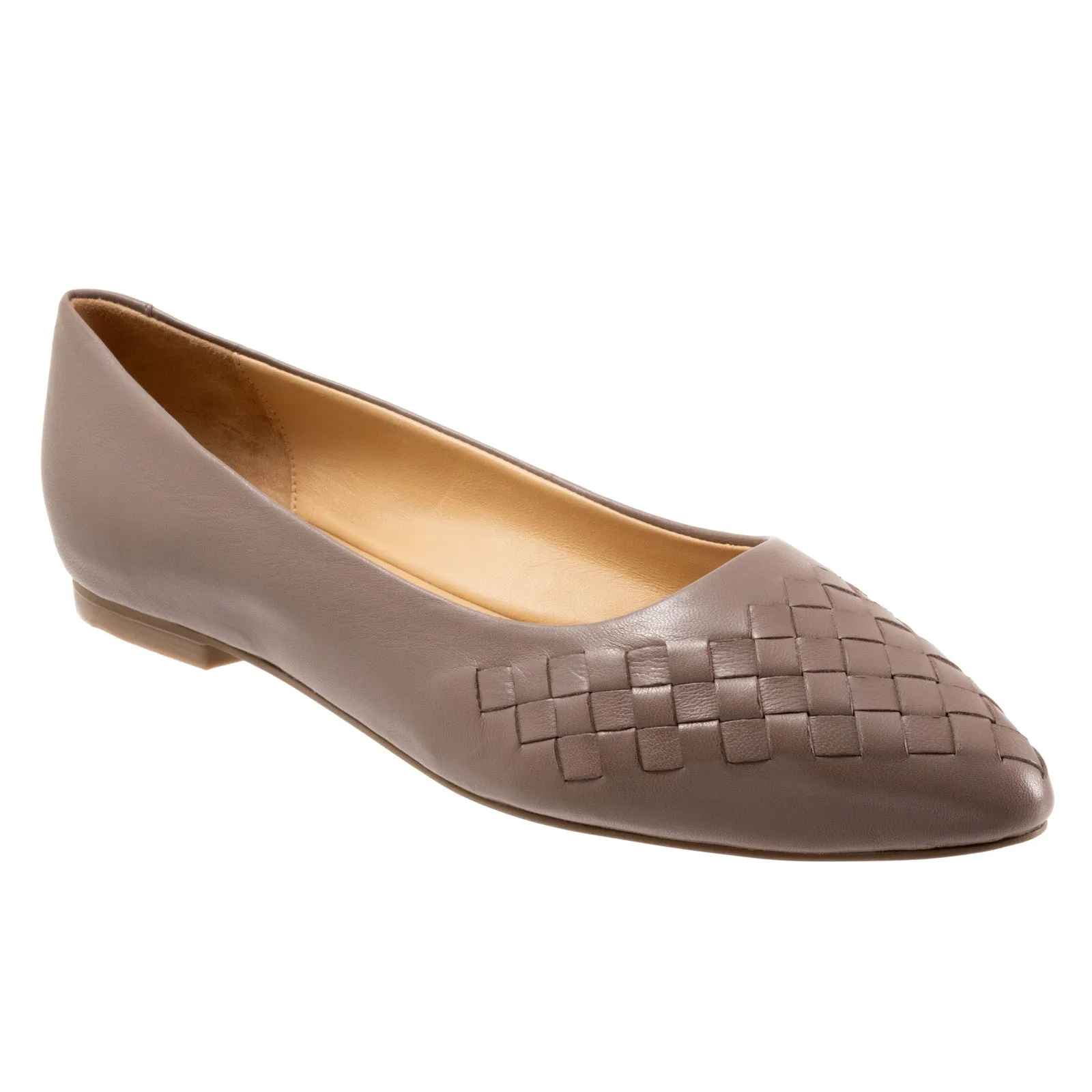Trotters Estee Woven T1769-117 Womens Brown Extra Wide Loafer Flats Shoes