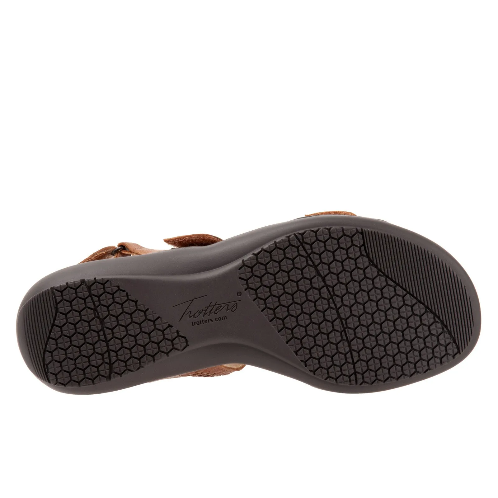Trotters Romi Woven T2232-215 Womens Brown Extra Wide Strap Sandals Shoes