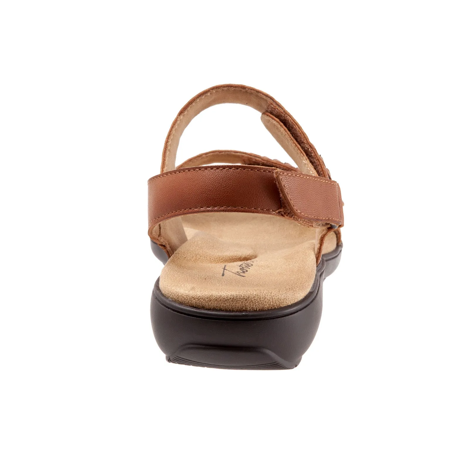 Trotters Romi Woven T2232-215 Womens Brown Extra Wide Strap Sandals Shoes