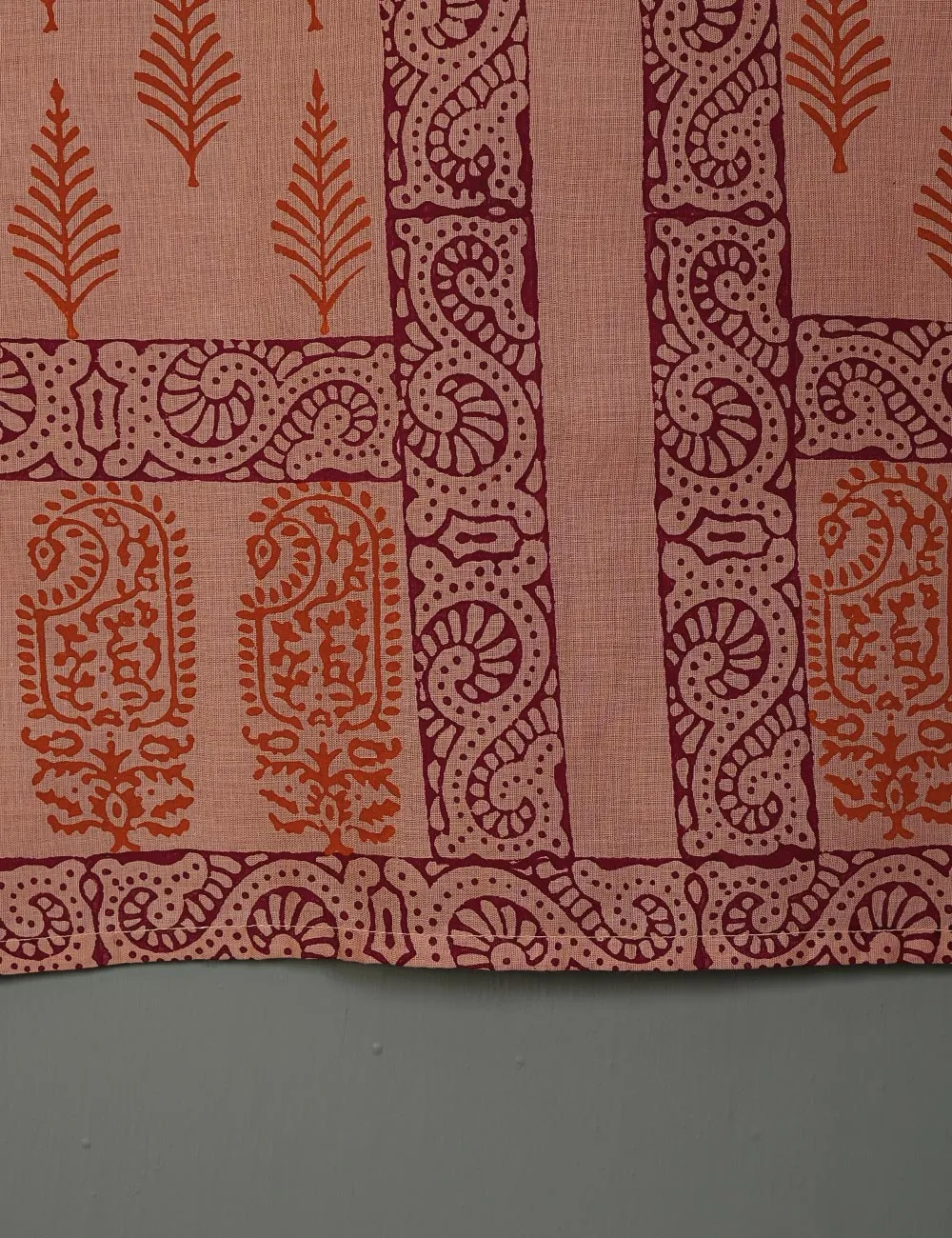 TS-140B-Peach - Cotton Block Printed Stitched
