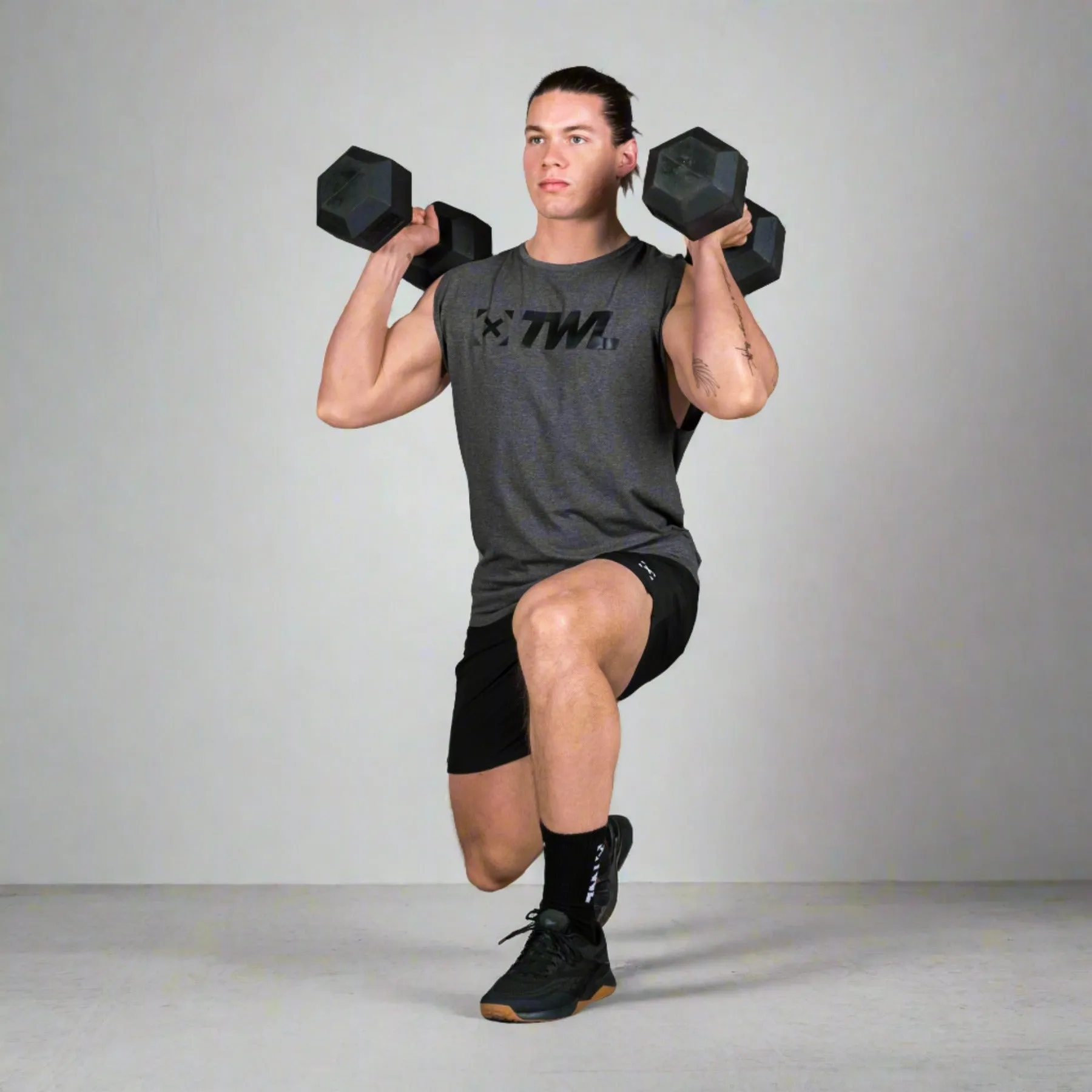TWL - MEN'S EVERYDAY MUSCLE TANK - CHARCOAL MARL/BLACK
