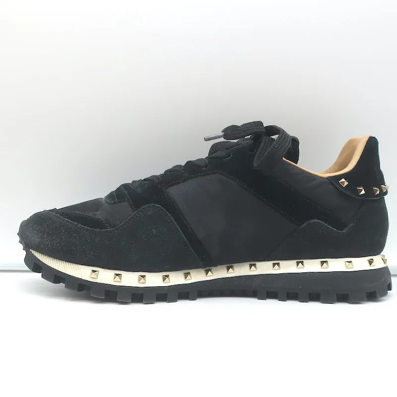 Valentino Soul Rockstud Sneakers Black Camo & Suede Size 39