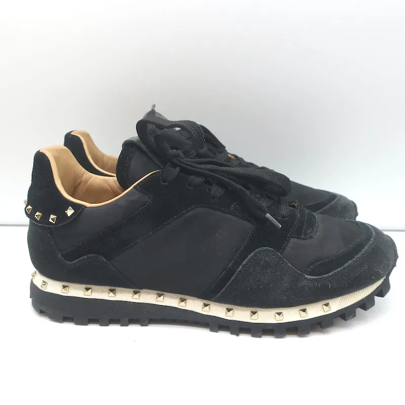 Valentino Soul Rockstud Sneakers Black Camo & Suede Size 39