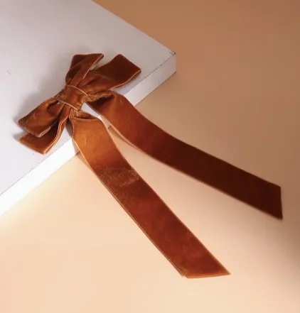 Velvet Vintage Hair Bow Clips Barrettes