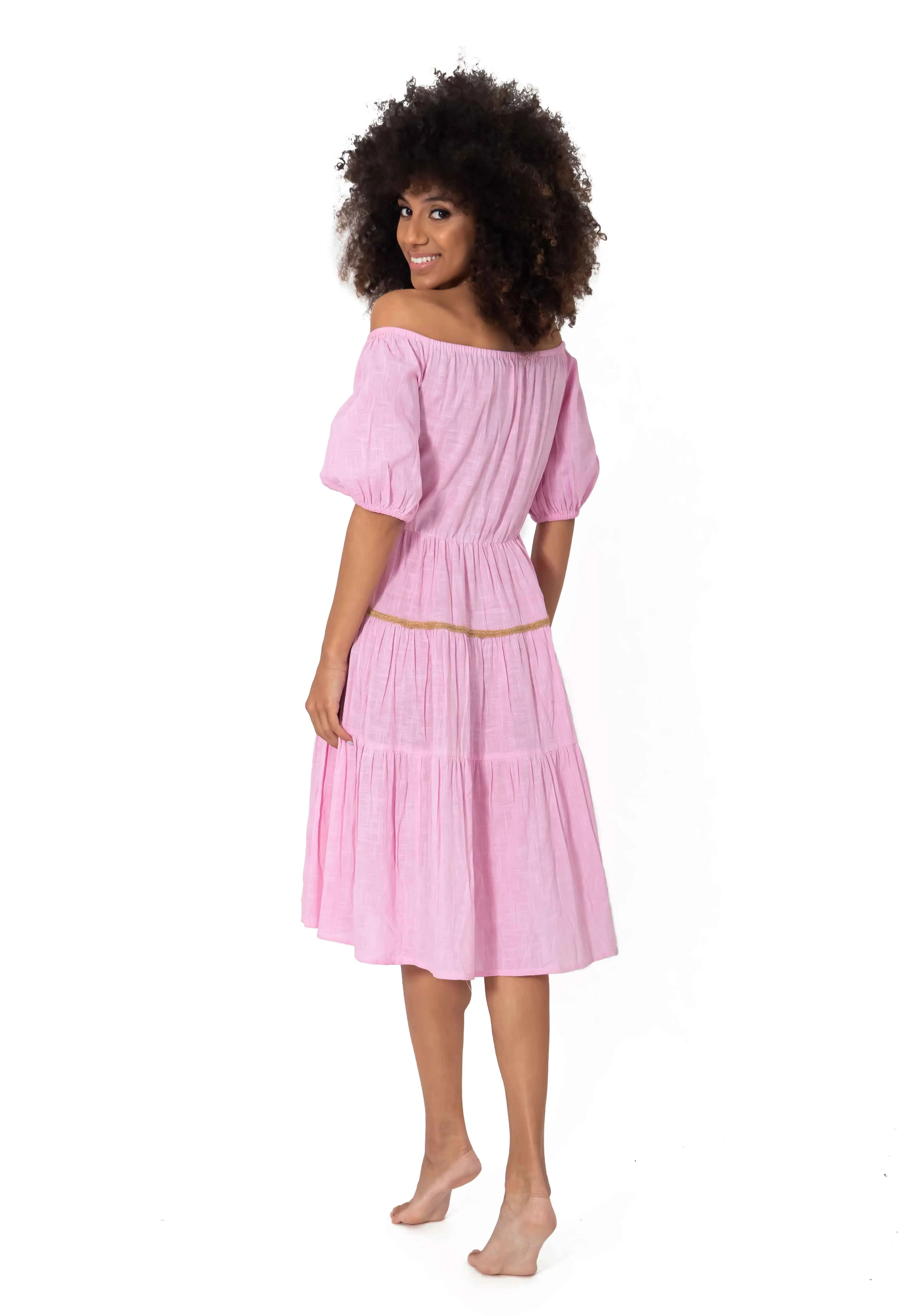 Vestito con manica a sbuffo Paige Marshmallow