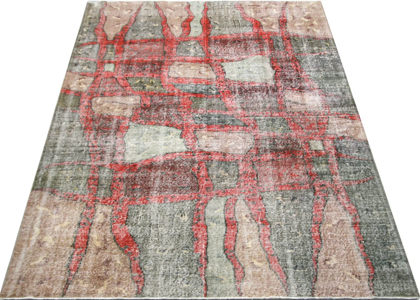 Vintage Turkish Mid-Century-Modern Rug - 6'7" x 9'8"