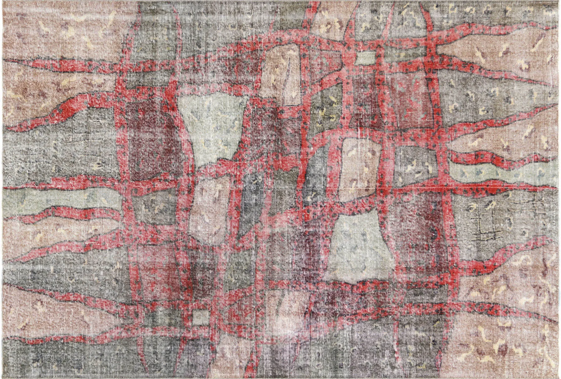 Vintage Turkish Mid-Century-Modern Rug - 6'7" x 9'8"