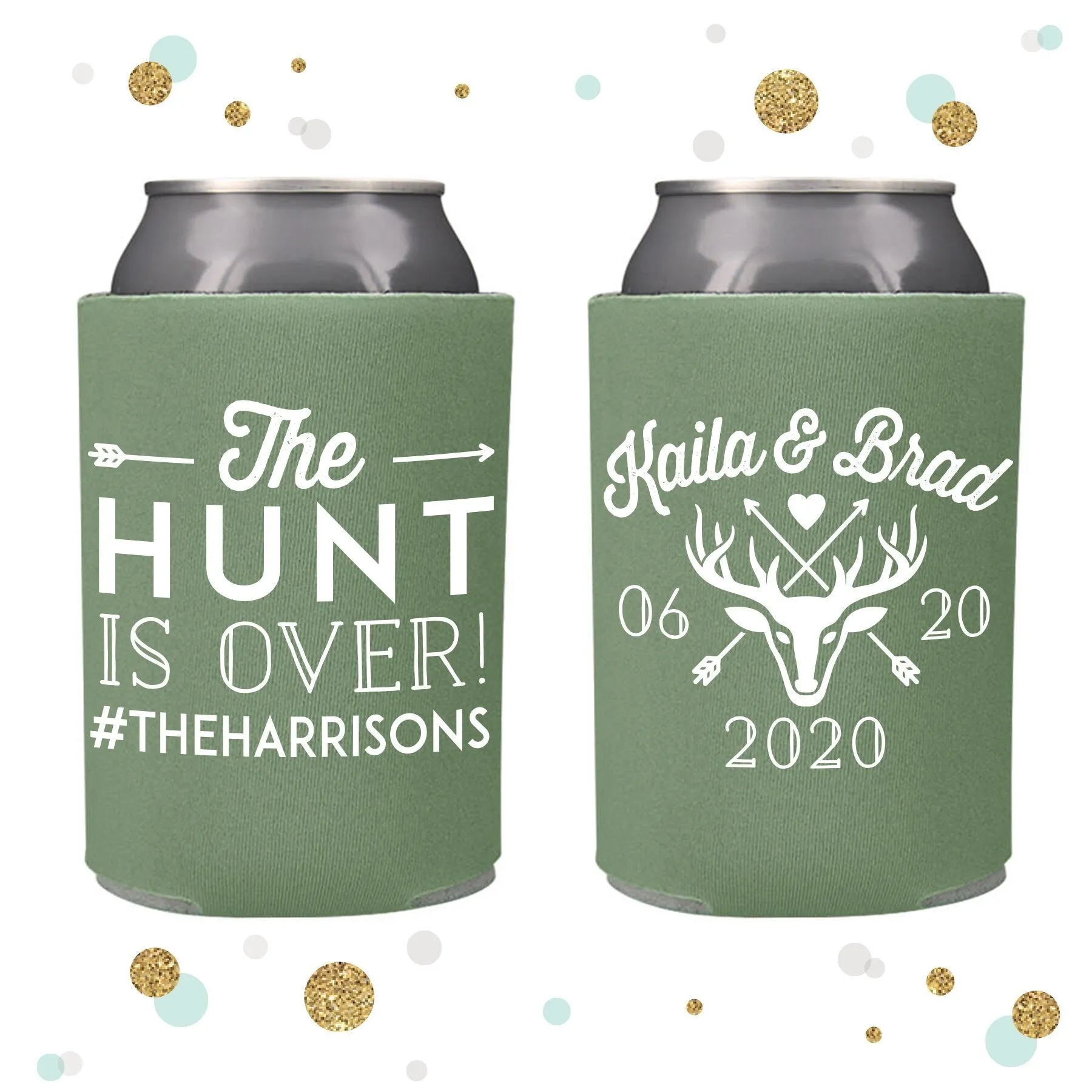 Wedding Can Cooler #133R - The Hunt is Over