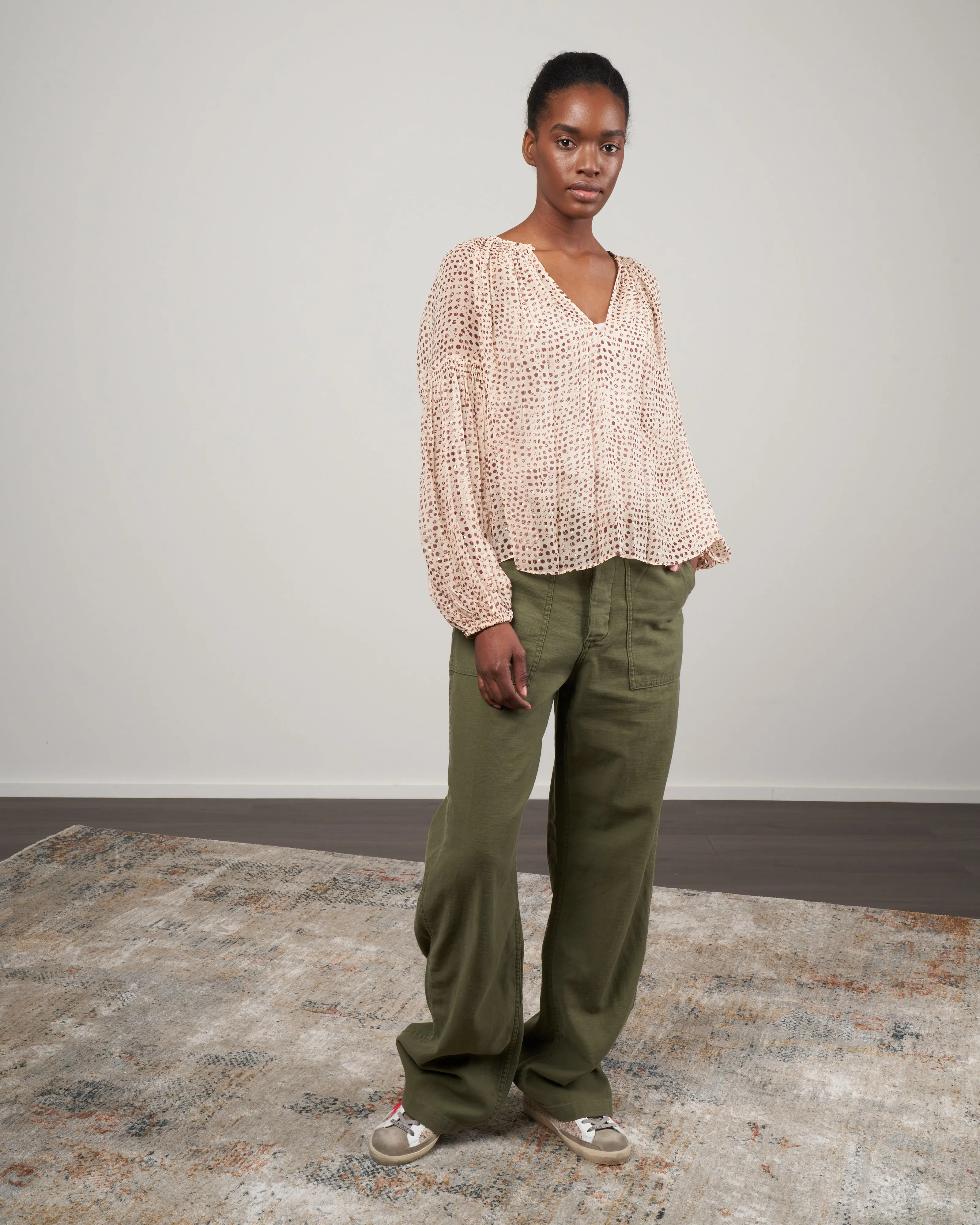 wide leg utility pant - olive