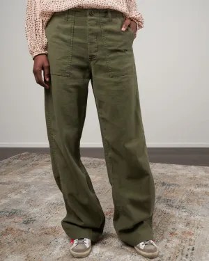 wide leg utility pant - olive
