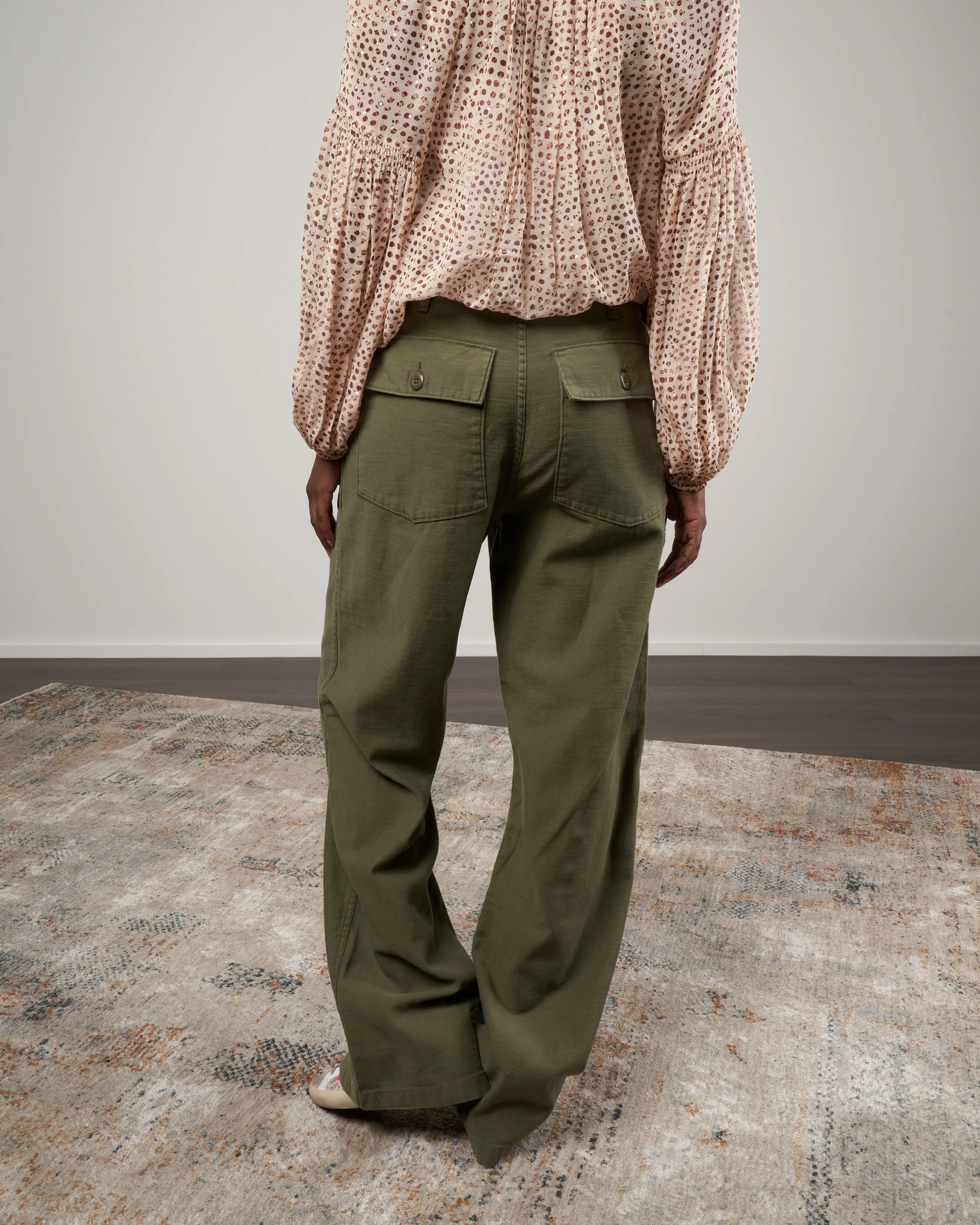 wide leg utility pant - olive