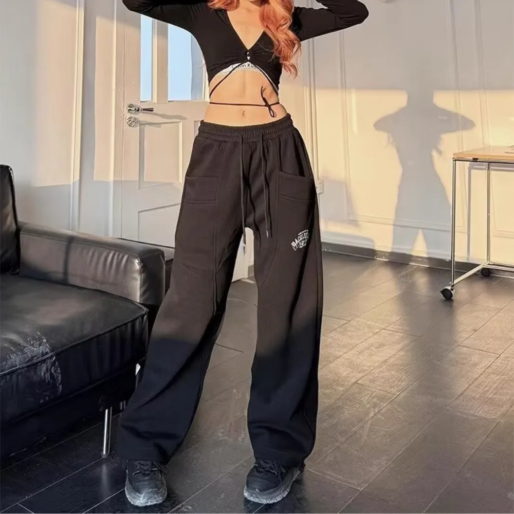 Women's American Letter Embroidery Sweatpants