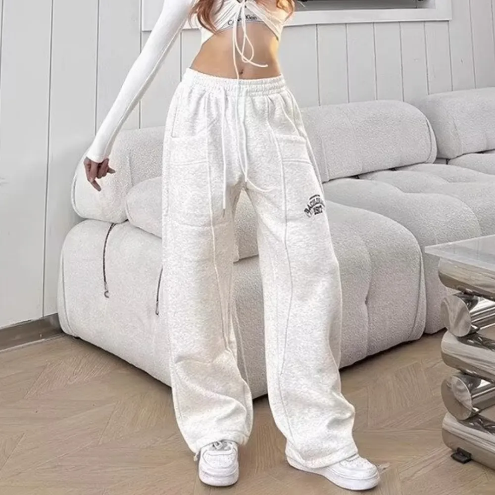 Women's American Letter Embroidery Sweatpants