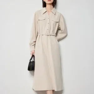 Women's Autumn Brushed Long Sleeve Shirt Dress