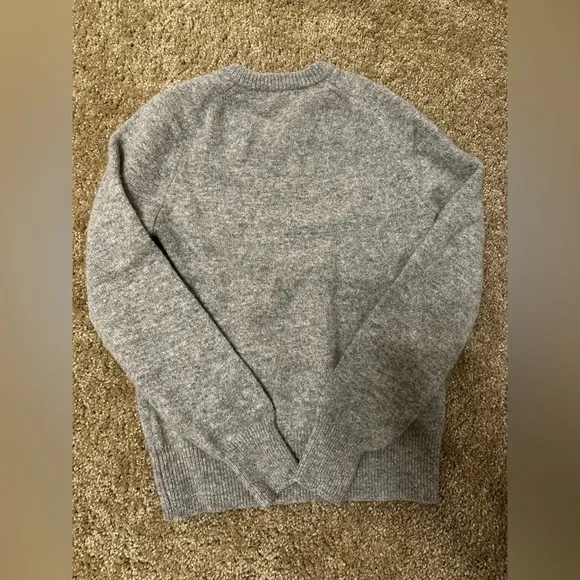 Women’s Grey J. Crew 100% Wool V-Neck Sweater - XS