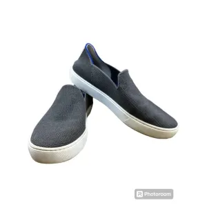 Women’s Rothy’s Grey White 'The Sneaker' Slip On Sneaker Woven Shoe Size 9.5