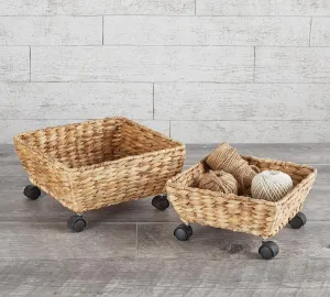 Woven Baskets On Wheels