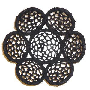Woven Jute Flower Basket - Black, Small