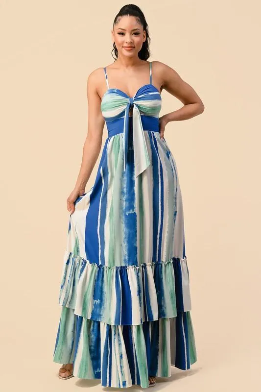 WOVEN MAXI DRESS MUILICOLR