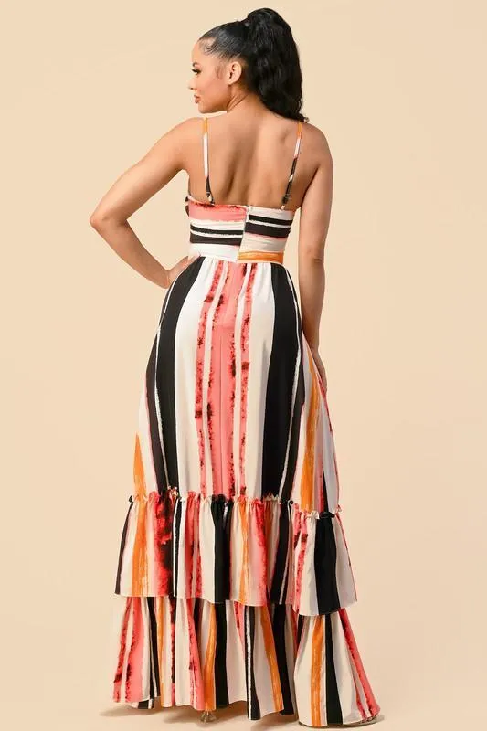 WOVEN MAXI DRESS MUILICOLR