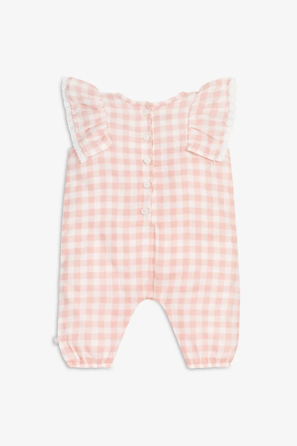 Woven playsuit - gingham pink