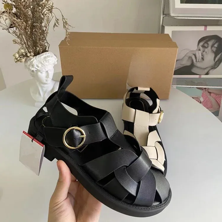 Woven Roman Style Flat Sandals for Women
