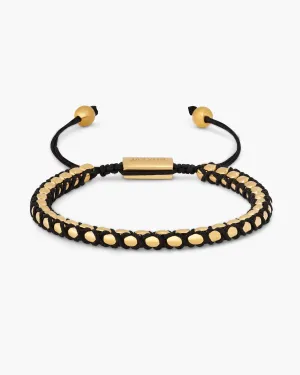 Woven Round Box Bracelet - Gold/Black