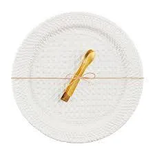 Woven Stoneware Round Platter