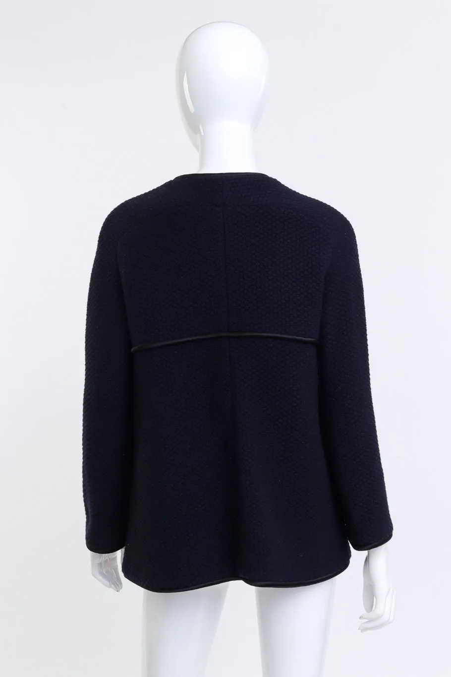 Woven Wool Collarless Jacket