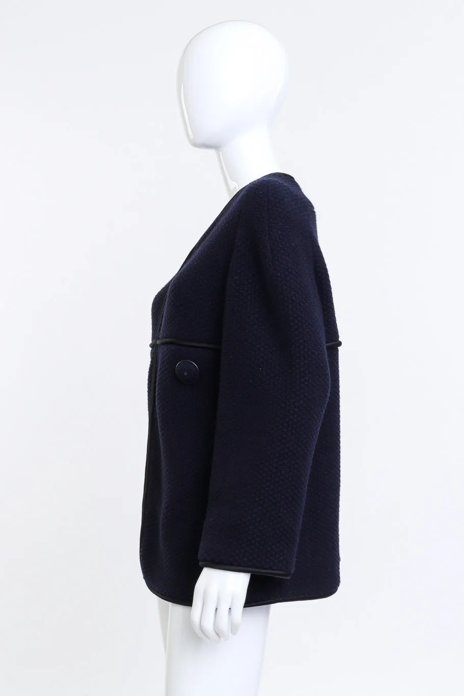 Woven Wool Collarless Jacket